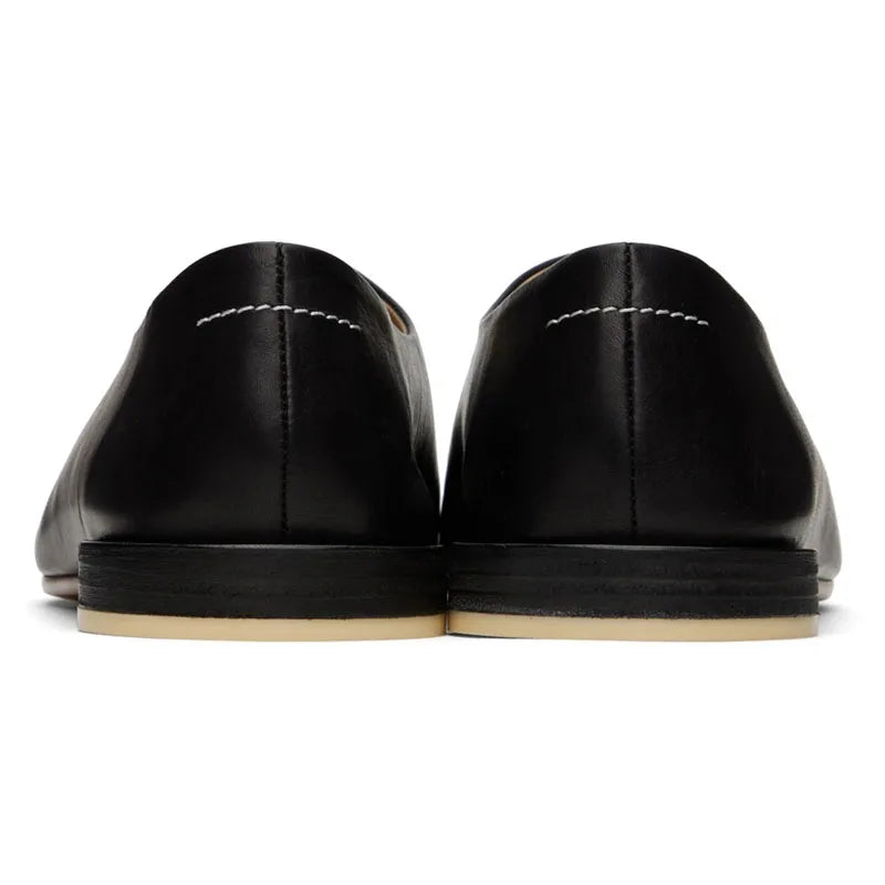 Square Toe Soft Genuine Leather Slip-On Men’s Shoes Fashion Non-Slip Bottom Comfort Male's Shoes Loafers Casual Low Top Shoes