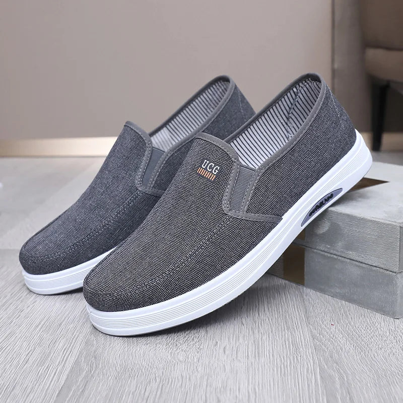Men‘s Canvas Shoes Low Top Joker Men‘s Casual Breathable Men’s Shoes One Pedal Lazy Work Shoes