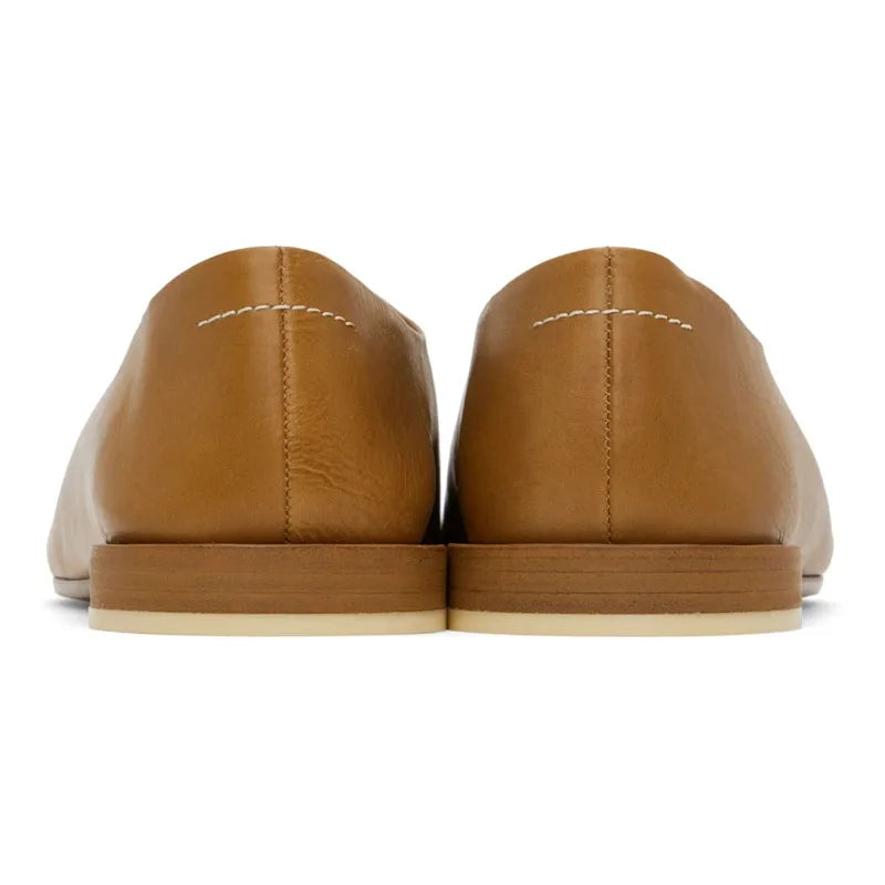 Square Toe Soft Genuine Leather Slip-On Men’s Shoes Fashion Non-Slip Bottom Comfort Male's Shoes Loafers Casual Low Top Shoes